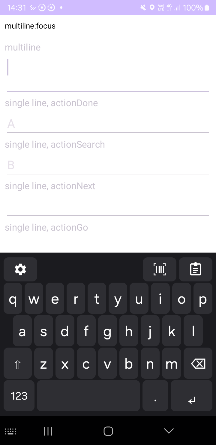 Field tester showing A in the first field and B in the second